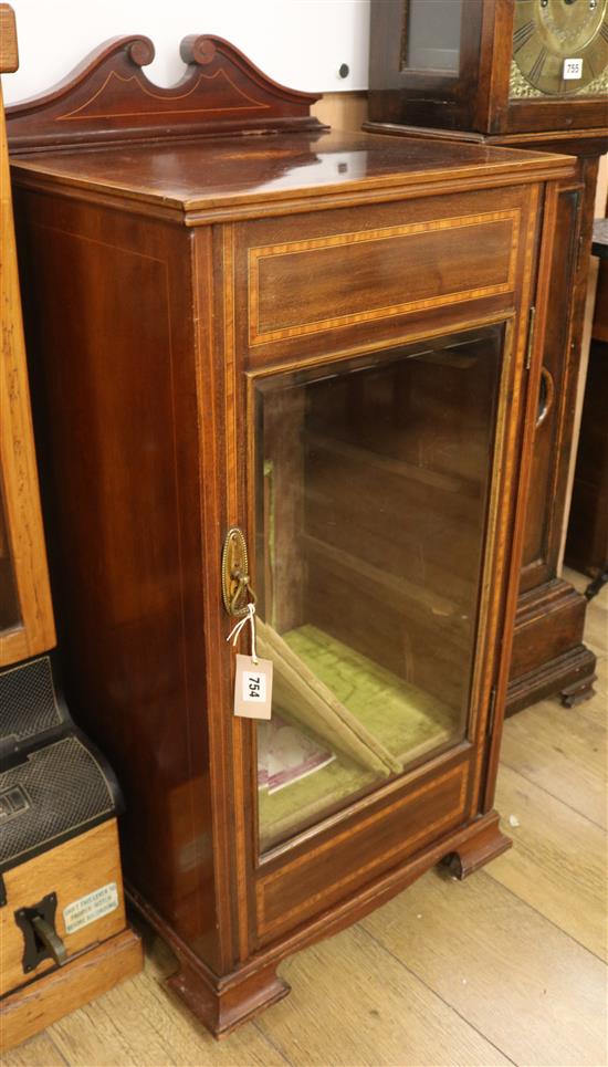 A Sheraton revival inlaid mahogany cabinet W.47cm